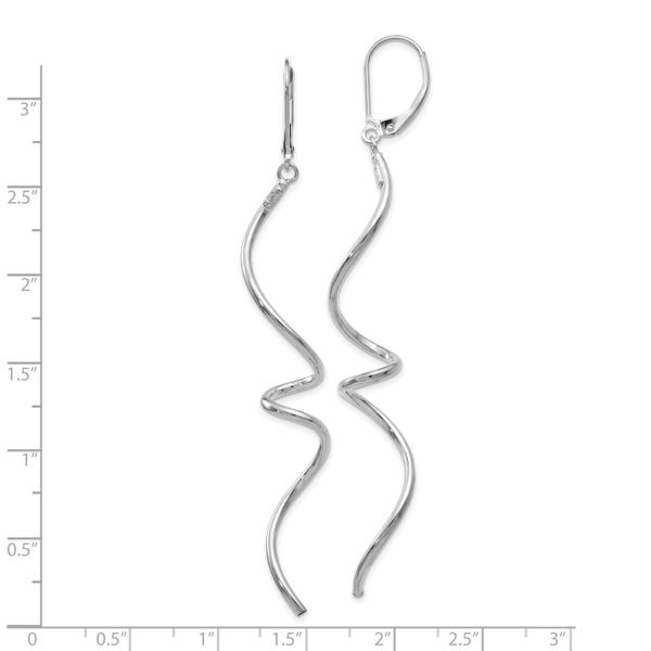 Leslie's 14K White Gold Twisted Leverback Earrings - Image 4