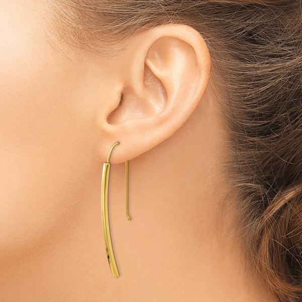 Leslie's 14K Polished Dangle Bar Earrings - Image 3