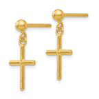 Leslie's 14K Polished Cross Post Drop Earrings - Image 2