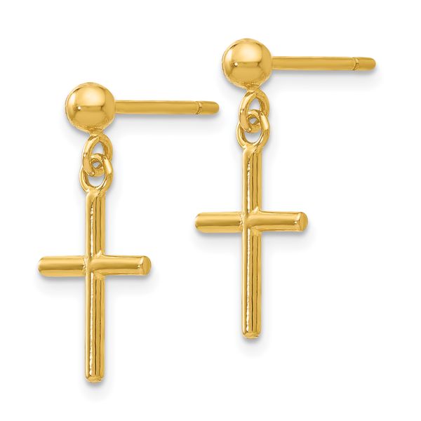Leslie's 14K Polished Cross Post Drop Earrings - Image 2