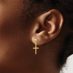 Leslie's 14K Polished Cross Post Drop Earrings - Image 3
