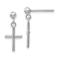 Leslie's 14K White Gold Cross Post Drop Earrings
