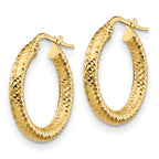 Leslie's 14K 3x15 D/C Round Hoop Earrings - Image 2