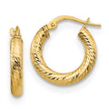 Leslie's 14K 3x10 D/C Round Hoop Earrings