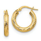 Leslie's 14K 3x10 D/C Round Hoop Earrings