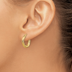 Leslie's 14K 3x10 D/C Round Hoop Earrings - Image 3