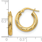 Leslie's 14K 3x10 D/C Round Hoop Earrings - Image 4