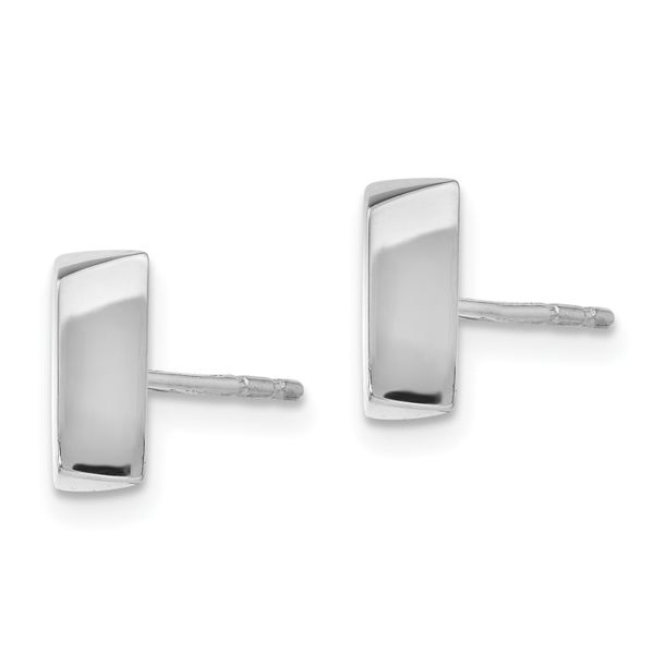 14K White Gold Polished Post Earrings - Image 2