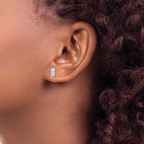 14K White Gold Polished Post Earrings - Image 3