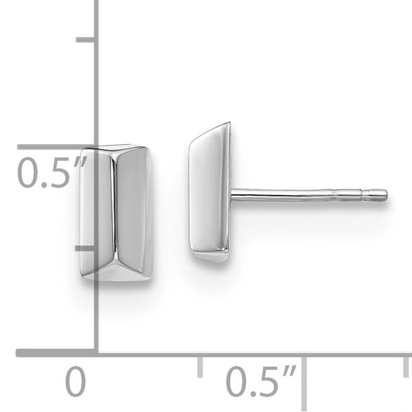 14K White Gold Polished Post Earrings - Image 4
