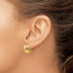 Leslie's 14K Polished Hammered Omega Back Earrings - Image 3