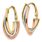 Leslie's 14K Tri-color Polished Hoop Earrings - Image 2
