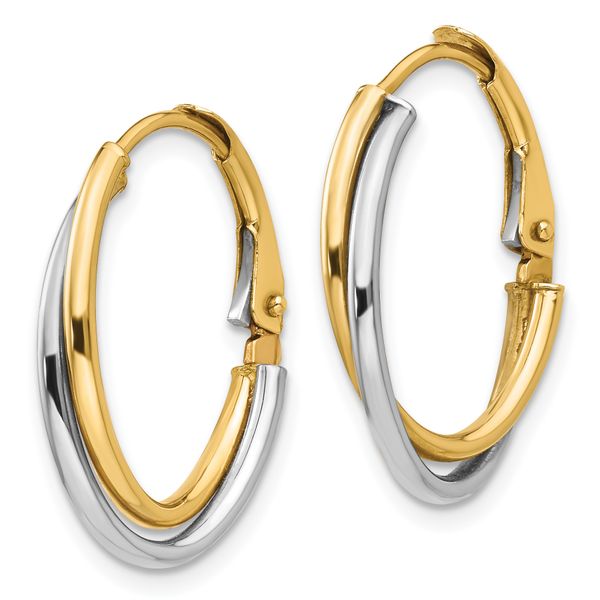 Leslie's 14K Two-tone Polished Hoop Earrings - Image 2