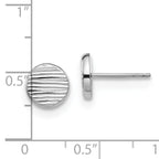Leslie's 14K White Gold Polished and Textured Small Disc Post Earrings - Image 4