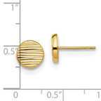 Leslie's 14K Polished and Textured Disc Post Earrings - Image 4
