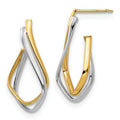Leslie's 14K w/Rhodium Polished Post Earrings