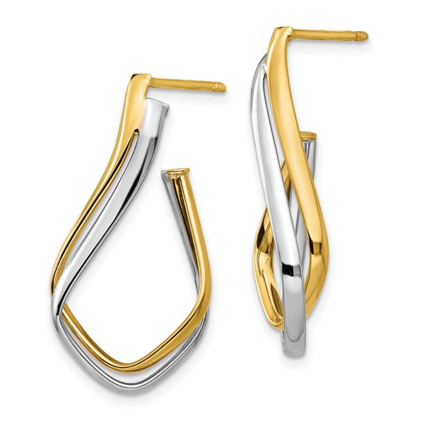 Leslie's 14K w/Rhodium Polished Post Earrings - Image 2