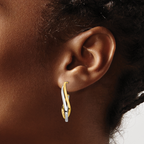 Leslie's 14K w/Rhodium Polished Post Earrings - Image 3