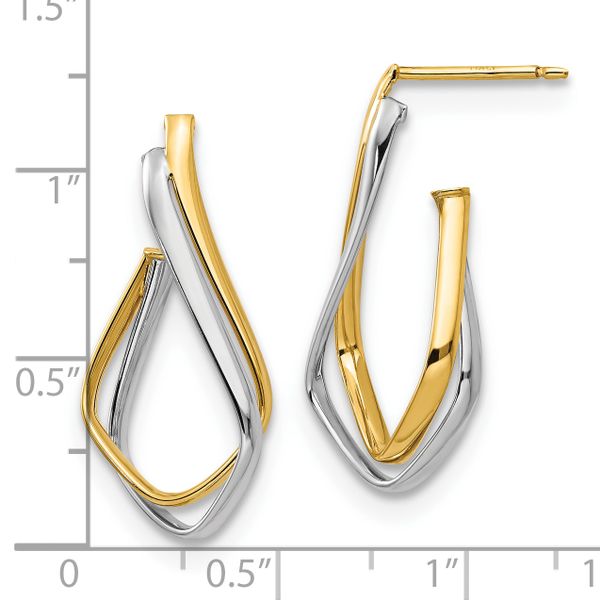 Leslie's 14K w/Rhodium Polished Post Earrings - Image 4