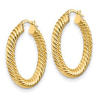 Leslie's 14K Polished Twisted Hoop Earrings - Image 2
