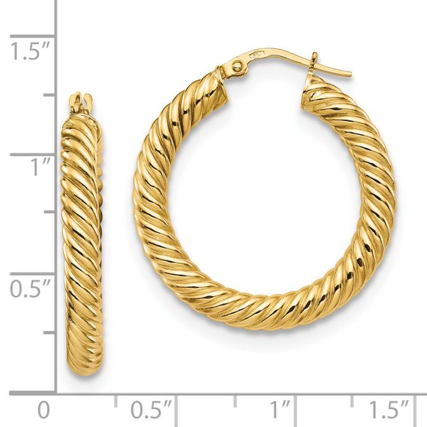 Leslie's 14K Polished Twisted Hoop Earrings - Image 4