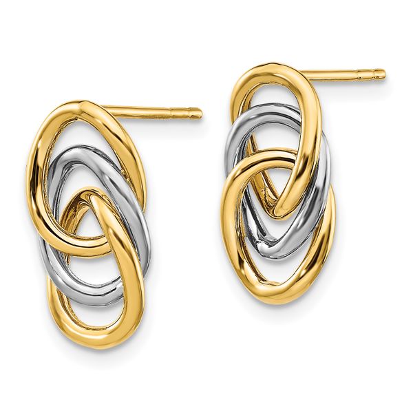 Leslie's 14K Two-tone Polished Circles Post Earrings - Image 2
