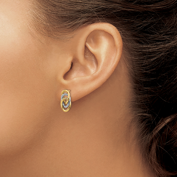 Leslie's 14K Two-tone Polished Circles Post Earrings - Image 3