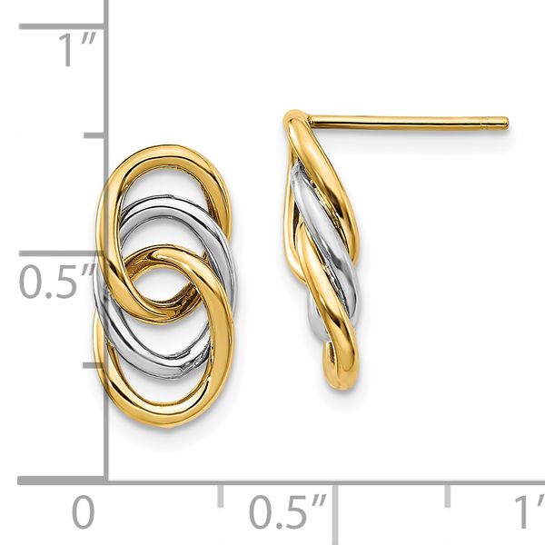 Leslie's 14K Two-tone Polished Circles Post Earrings - Image 4