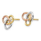 Leslie's 14K Tri-color Polished Rings Post Earrings - Image 2