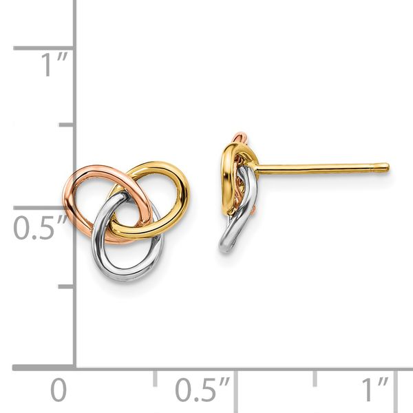 Leslie's 14K Tri-color Polished Rings Post Earrings - Image 4