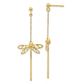 Leslie's 14K Polished Dragonfly Post Dangle Earrings