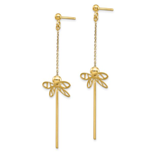 Leslie's 14K Polished Dragonfly Post Dangle Earrings - Image 2