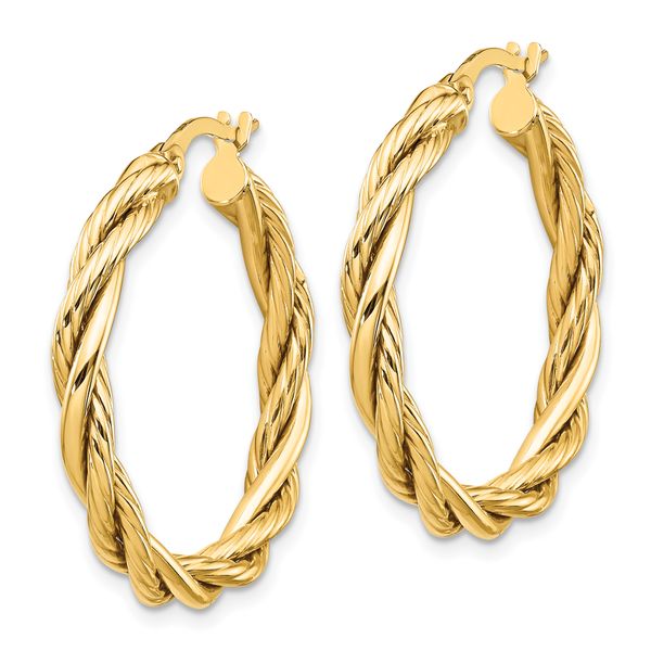Leslie's 14K Polished Twisted Hoop Earrings - Image 2