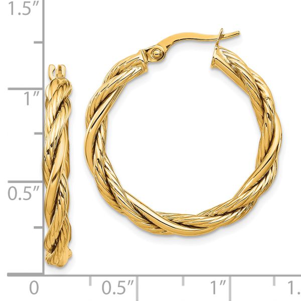 Leslie's 14K Polished Twisted Hoop Earrings - Image 4