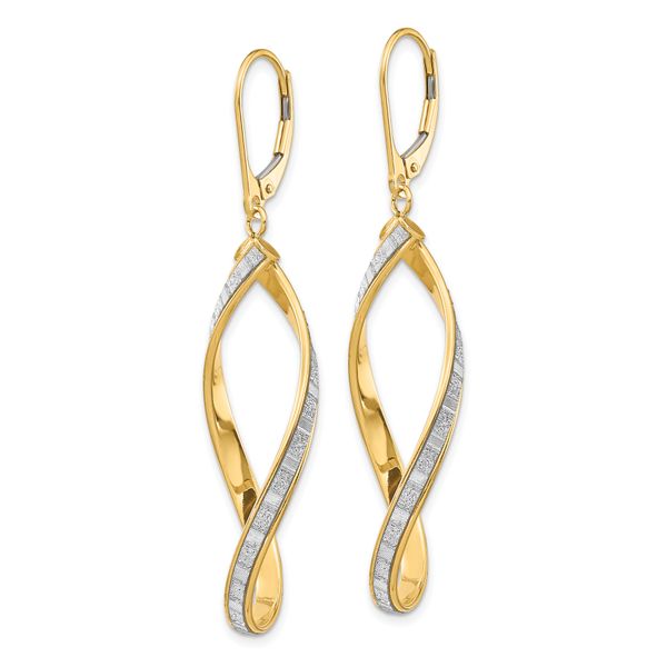 Leslie's 14K Glimmer Infused Twisted Leverback Earrings - Image 2