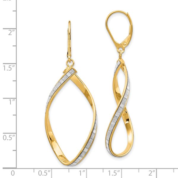 Leslie's 14K Glimmer Infused Twisted Leverback Earrings - Image 4