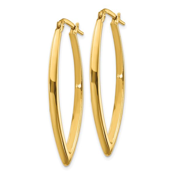 14K Polished Fancy Hoop Earrings - Image 2