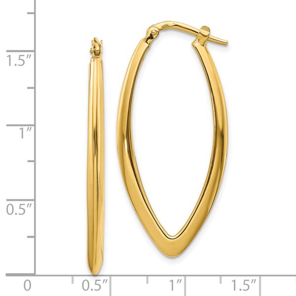 14K Polished Fancy Hoop Earrings - Image 4