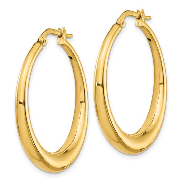 14K Polished Fancy Hoop Earrings - Image 2