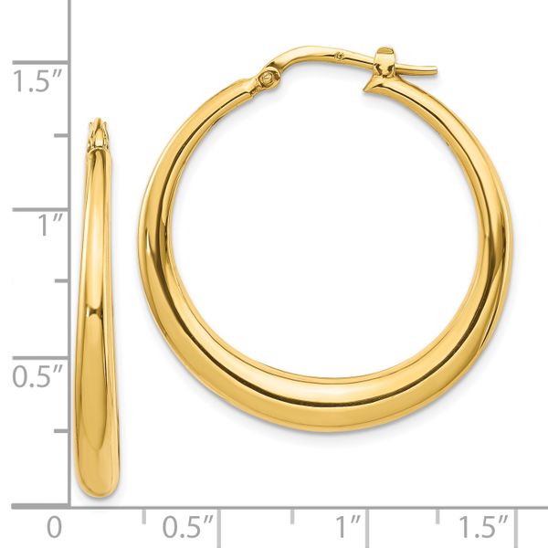 14K Polished Fancy Hoop Earrings - Image 4