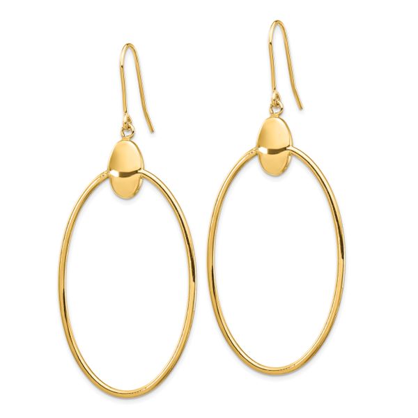 Leslie's 14K Polished Oval Dangle Earrings - Image 2