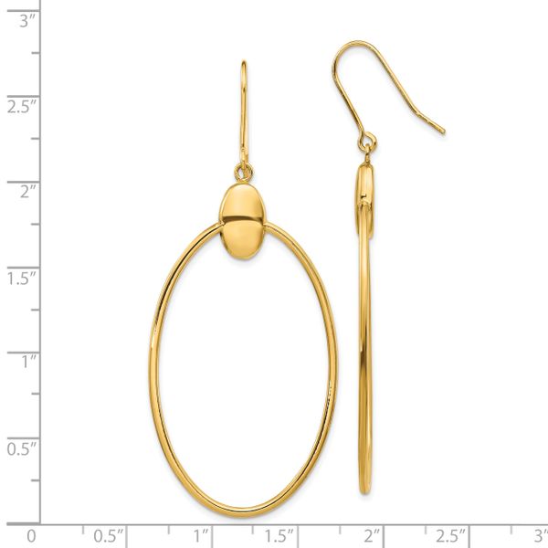 Leslie's 14K Polished Oval Dangle Earrings - Image 3