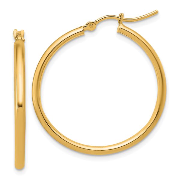Leslie's 14K 2x30mm Polished Hoop Earrings