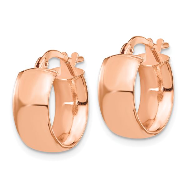 14K Rose Gold 6mm High Polished Hoop Earrings - Image 2