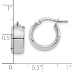 Leslie's 14K w/ White Rhodium Plating 6mm High Polished Huggie Earrings - Image 4