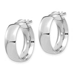 Leslie's 14K w/ White Rhodium Plating 6mm High Polished Hoop Earrings - Image 2