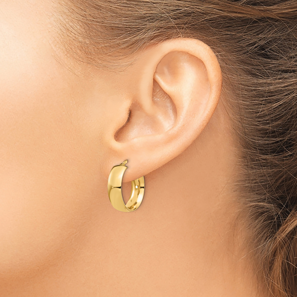 Leslie's 14K 6mm High Polished Hoop Earrings - Image 3