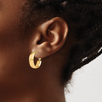 Leslie's 14K 6mm High Polished Omega Back Hoop Earrings - Image 3
