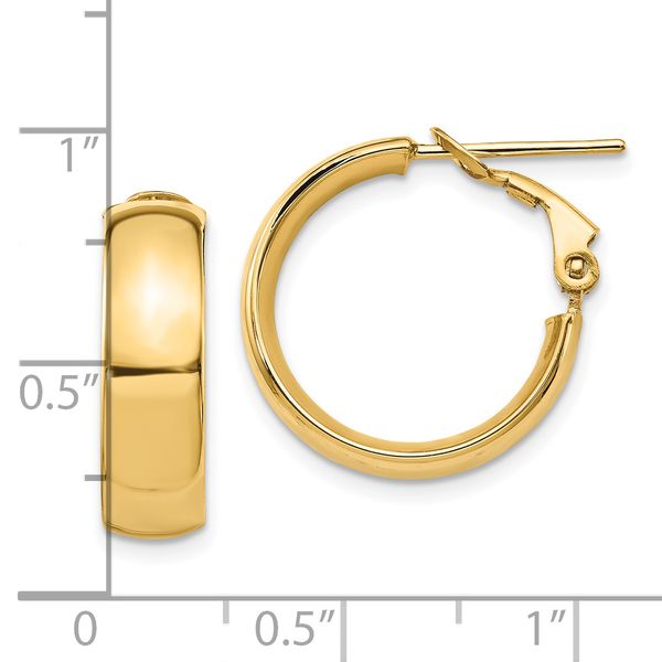 Leslie's 14K 6mm High Polished Omega Back Hoop Earrings - Image 4