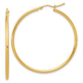 Leslie's 14K 2mm Polished Hinged Hoop Earrings
